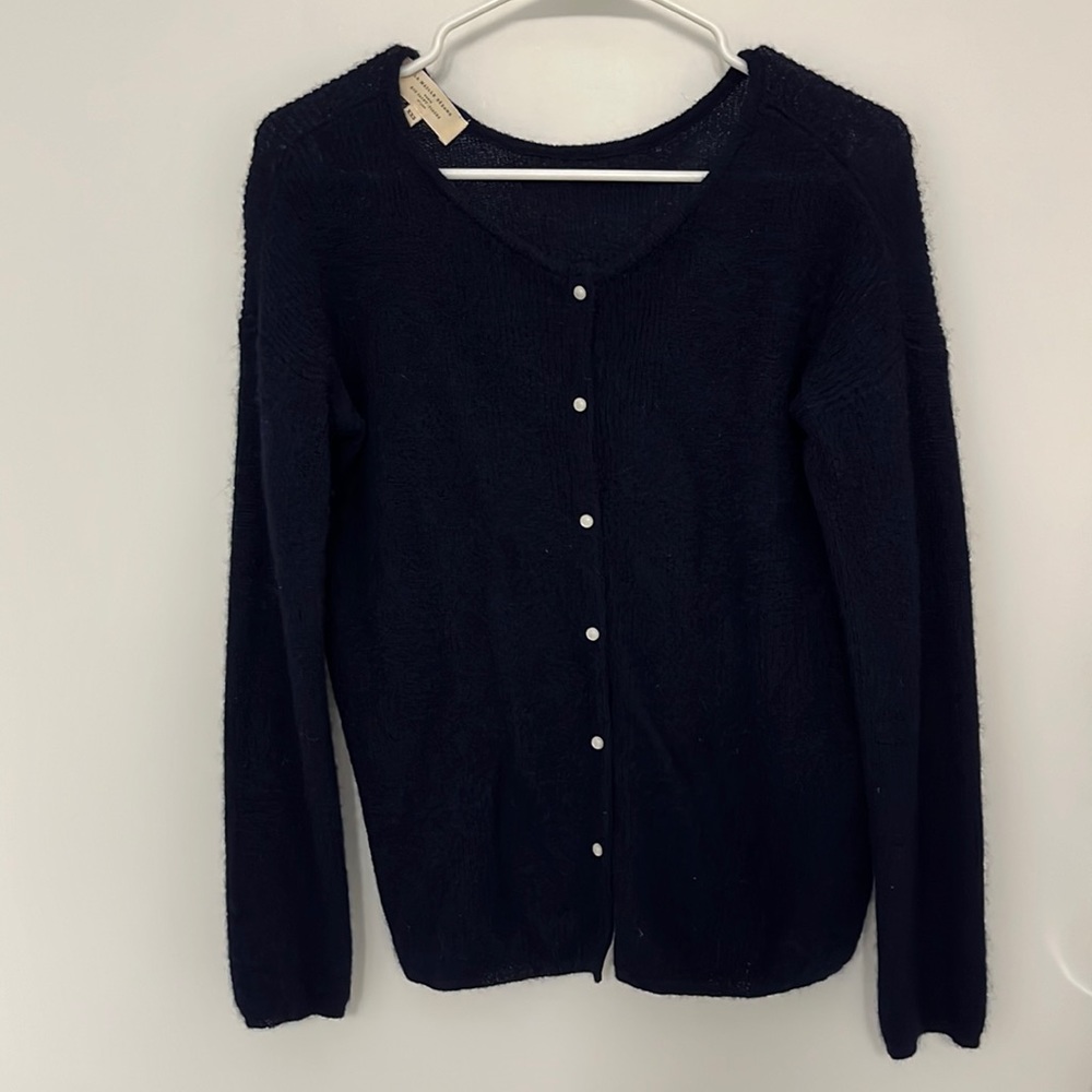 Sezane Gaspard navy blue cardigan